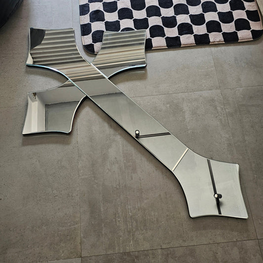 CHROME CROSS MIRROR (Y2K AESTHETIC)