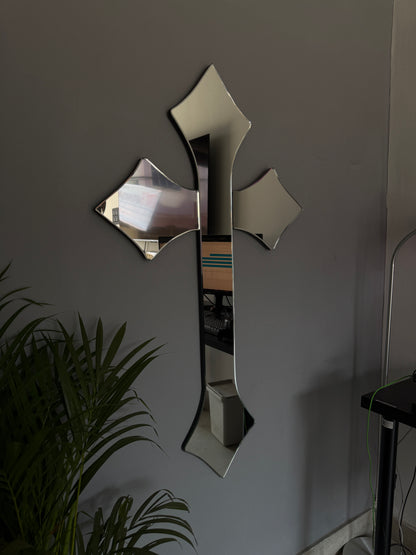 CHROME CROSS MIRROR (Y2K AESTHETIC)