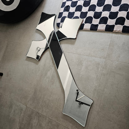 CHROME CROSS MIRROR (Y2K AESTHETIC)